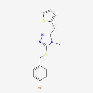 molecular formula C15H14BrN3S2 B5869127 3-[(4-bromobenzyl)thio]-4-methyl-5-(2-thienylmethyl)-4H-1,2,4-triazole 