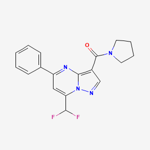 molecular formula C18H16F2N4O B5869136 7-(difluoromethyl)-5-phenyl-3-(1-pyrrolidinylcarbonyl)pyrazolo[1,5-a]pyrimidine 