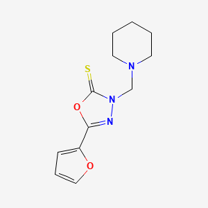 molecular formula C12H15N3O2S B5869152 5-(2-furyl)-3-(1-piperidinylmethyl)-1,3,4-oxadiazole-2(3H)-thione 