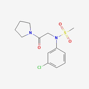 molecular formula C13H17ClN2O3S B5869160 N-(3-chlorophenyl)-N-[2-oxo-2-(1-pyrrolidinyl)ethyl]methanesulfonamide 