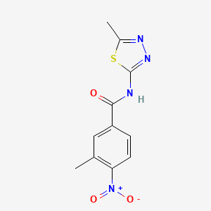 molecular formula C11H10N4O3S B5869184 3-methyl-N-(5-methyl-1,3,4-thiadiazol-2-yl)-4-nitrobenzamide 