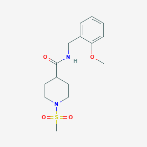 molecular formula C15H22N2O4S B5869190 N-(2-methoxybenzyl)-1-(methylsulfonyl)-4-piperidinecarboxamide 