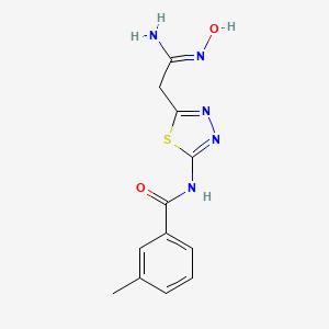 molecular formula C12H13N5O2S B5869205 N-{5-[2-amino-2-(hydroxyimino)ethyl]-1,3,4-thiadiazol-2-yl}-3-methylbenzamide 