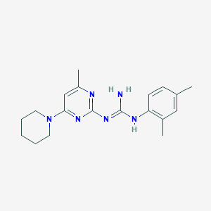 molecular formula C19H26N6 B5869231 N-(2,4-dimethylphenyl)-N'-[4-methyl-6-(1-piperidinyl)-2-pyrimidinyl]guanidine 