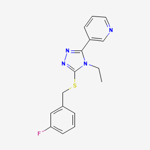 molecular formula C16H15FN4S B5869235 3-{4-ethyl-5-[(3-fluorobenzyl)thio]-4H-1,2,4-triazol-3-yl}pyridine CAS No. 618416-12-9