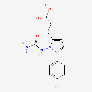 molecular formula C14H14ClN3O3 B5869243 3-[1-[(aminocarbonyl)amino]-5-(4-chlorophenyl)-1H-pyrrol-2-yl]propanoic acid 