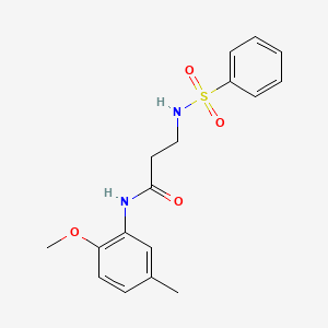 molecular formula C17H20N2O4S B5869266 N~1~-(2-methoxy-5-methylphenyl)-N~3~-(phenylsulfonyl)-beta-alaninamide 