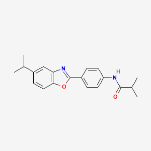 molecular formula C20H22N2O2 B5869285 N-[4-(5-isopropyl-1,3-benzoxazol-2-yl)phenyl]-2-methylpropanamide 