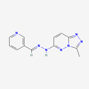 molecular formula C12H11N7 B5869311 nicotinaldehyde (3-methyl[1,2,4]triazolo[4,3-b]pyridazin-6-yl)hydrazone 