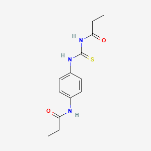 molecular formula C13H17N3O2S B5869353 N-(4-{[(propionylamino)carbonothioyl]amino}phenyl)propanamide 