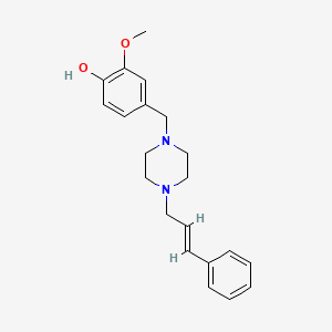 molecular formula C21H26N2O2 B5869390 2-methoxy-4-{[4-(3-phenyl-2-propen-1-yl)-1-piperazinyl]methyl}phenol 