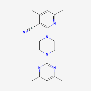 molecular formula C18H22N6 B5869395 2-[4-(4,6-dimethyl-2-pyrimidinyl)-1-piperazinyl]-4,6-dimethylnicotinonitrile 