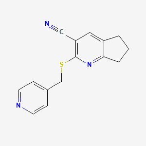 2-[(4-pyridinylmethyl)thio]-6,7-dihydro-5H-cyclopenta[b]pyridine-3-carbonitrile