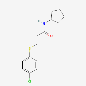 molecular formula C14H18ClNOS B5869418 3-[(4-chlorophenyl)thio]-N-cyclopentylpropanamide 