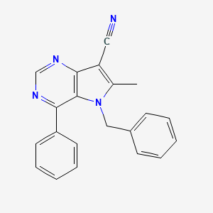 5-benzyl-6-methyl-4-phenyl-5H-pyrrolo[3,2-d]pyrimidine-7-carbonitrile