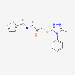 molecular formula C16H15N5O2S B5869479 N'-(2-furylmethylene)-2-[(5-methyl-4-phenyl-4H-1,2,4-triazol-3-yl)thio]acetohydrazide 