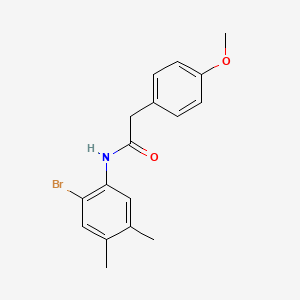 molecular formula C17H18BrNO2 B5869489 N-(2-bromo-4,5-dimethylphenyl)-2-(4-methoxyphenyl)acetamide 