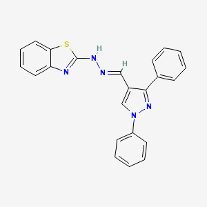 molecular formula C23H17N5S B5869506 1,3-diphenyl-1H-pyrazole-4-carbaldehyde 1,3-benzothiazol-2-ylhydrazone 
