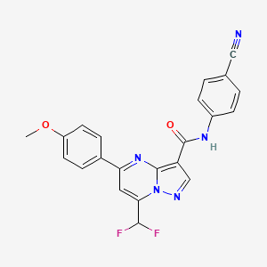 molecular formula C22H15F2N5O2 B5869514 N-(4-cyanophenyl)-7-(difluoromethyl)-5-(4-methoxyphenyl)pyrazolo[1,5-a]pyrimidine-3-carboxamide 