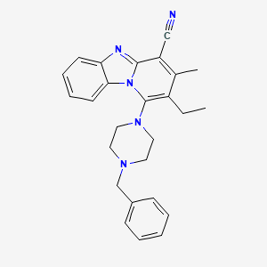 molecular formula C26H27N5 B5869525 1-(4-benzyl-1-piperazinyl)-2-ethyl-3-methylpyrido[1,2-a]benzimidazole-4-carbonitrile 