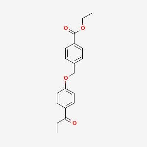 molecular formula C19H20O4 B5869538 ethyl 4-[(4-propionylphenoxy)methyl]benzoate 