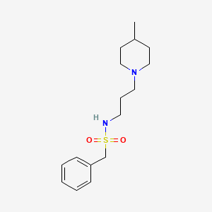 molecular formula C16H26N2O2S B5869589 N-[3-(4-methyl-1-piperidinyl)propyl]-1-phenylmethanesulfonamide 