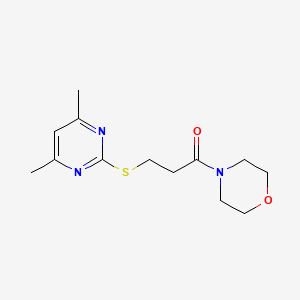 molecular formula C13H19N3O2S B5869605 4-{3-[(4,6-dimethyl-2-pyrimidinyl)thio]propanoyl}morpholine 