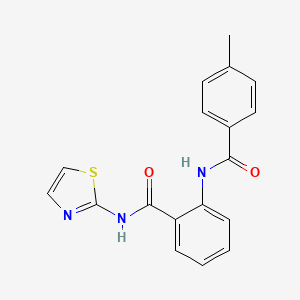 molecular formula C18H15N3O2S B5869616 2-[(4-methylbenzoyl)amino]-N-1,3-thiazol-2-ylbenzamide 