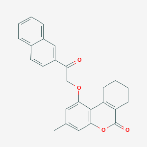 molecular formula C26H22O4 B5869633 3-methyl-1-[2-(2-naphthyl)-2-oxoethoxy]-7,8,9,10-tetrahydro-6H-benzo[c]chromen-6-one 