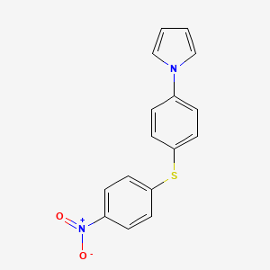 molecular formula C16H12N2O2S B5869712 1-{4-[(4-nitrophenyl)thio]phenyl}-1H-pyrrole 