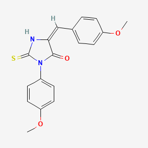 molecular formula C18H16N2O3S B5869728 5-(4-methoxybenzylidene)-3-(4-methoxyphenyl)-2-thioxo-4-imidazolidinone 