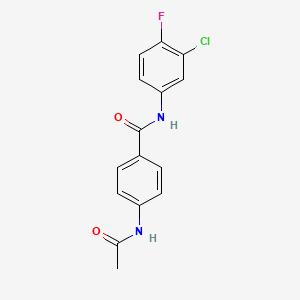 molecular formula C15H12ClFN2O2 B5869752 4-(acetylamino)-N-(3-chloro-4-fluorophenyl)benzamide 