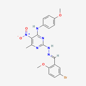 5-bromo-2-methoxybenzaldehyde {4-[(4-methoxyphenyl)amino]-6-methyl-5-nitro-2-pyrimidinyl}hydrazone