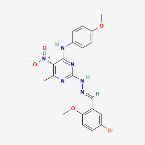 molecular formula C20H19BrN6O4 B5869769 5-bromo-2-methoxybenzaldehyde {4-[(4-methoxyphenyl)amino]-6-methyl-5-nitro-2-pyrimidinyl}hydrazone 