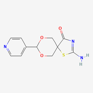 2-amino-8-(4-pyridinyl)-7,9-dioxa-1-thia-3-azaspiro[4.5]dec-2-en-4-one