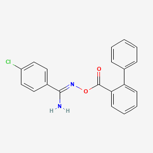 molecular formula C20H15ClN2O2 B5869780 N'-[(2-biphenylylcarbonyl)oxy]-4-chlorobenzenecarboximidamide 