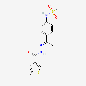 N-(4-{N-[(5-methyl-3-thienyl)carbonyl]ethanehydrazonoyl}phenyl)methanesulfonamide