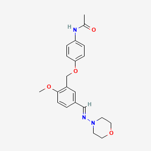 molecular formula C21H25N3O4 B5869793 N-[4-({2-methoxy-5-[(4-morpholinylimino)methyl]benzyl}oxy)phenyl]acetamide 