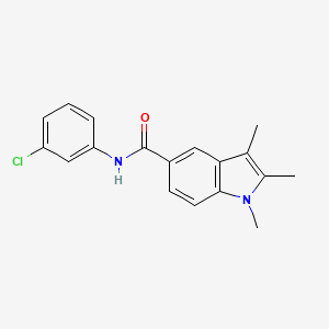 molecular formula C18H17ClN2O B5869868 N-(3-chlorophenyl)-1,2,3-trimethyl-1H-indole-5-carboxamide 