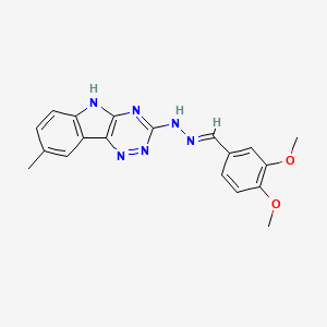 molecular formula C19H18N6O2 B5869890 3,4-dimethoxybenzaldehyde (8-methyl-5H-[1,2,4]triazino[5,6-b]indol-3-yl)hydrazone 