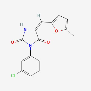 3-(3-chlorophenyl)-5-[(5-methyl-2-furyl)methylene]-2,4-imidazolidinedione