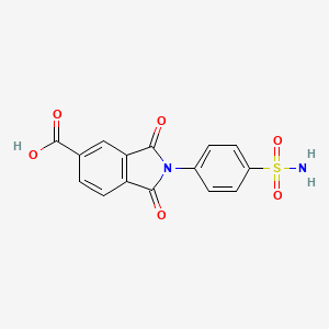 molecular formula C15H10N2O6S B5869944 2-[4-(aminosulfonyl)phenyl]-1,3-dioxo-5-isoindolinecarboxylic acid 