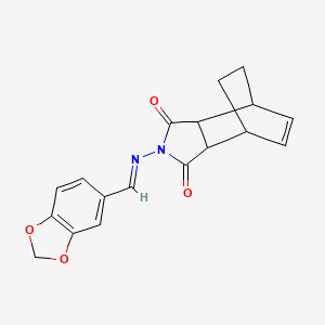 4-[(1,3-benzodioxol-5-ylmethylene)amino]-4-azatricyclo[5.2.2.0~2,6~]undec-8-ene-3,5-dione