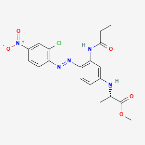 molecular formula C19H20ClN5O5 B587003 Methyl N-{4-[(E)-(2-chloro-4-nitrophenyl)diazenyl]-3-propanamidophenyl}-L-alaninate CAS No. 155522-12-6