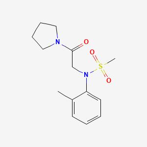 molecular formula C14H20N2O3S B5870061 N-(2-methylphenyl)-N-[2-oxo-2-(1-pyrrolidinyl)ethyl]methanesulfonamide 