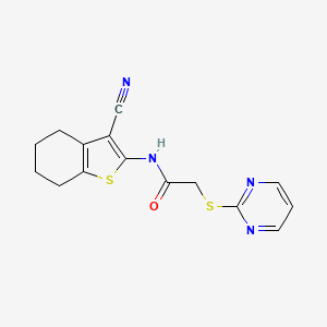 molecular formula C15H14N4OS2 B5870101 N-(3-cyano-4,5,6,7-tetrahydro-1-benzothien-2-yl)-2-(2-pyrimidinylthio)acetamide 