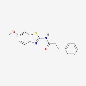 molecular formula C17H16N2O2S B5870154 N-(6-methoxy-1,3-benzothiazol-2-yl)-3-phenylpropanamide 