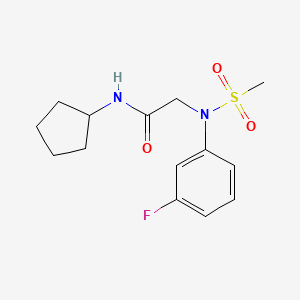 molecular formula C14H19FN2O3S B5870169 N~1~-cyclopentyl-N~2~-(3-fluorophenyl)-N~2~-(methylsulfonyl)glycinamide 