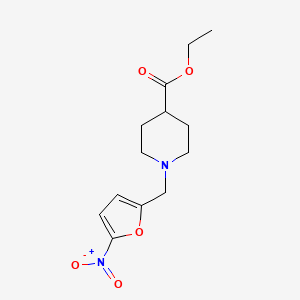 molecular formula C13H18N2O5 B5870177 ethyl 1-[(5-nitro-2-furyl)methyl]-4-piperidinecarboxylate 