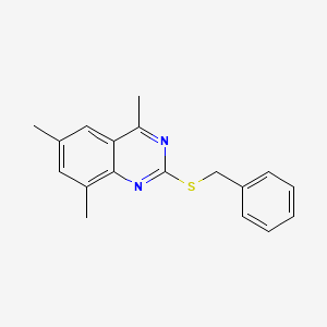 molecular formula C18H18N2S B5870189 2-(benzylthio)-4,6,8-trimethylquinazoline 